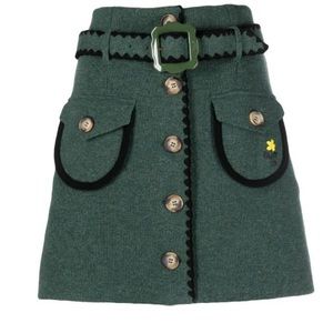 Helga belted wool mini skirt